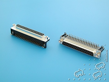 DRB-37FB - Разъем D-SUB 37 контактов, розетка угловая на плату,  9.4мм