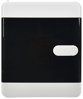 Корпус пластиковый навесной на 4 модуля ЩРН-П-4 IP41 UNION Compact черная прозрачная дверь UIC-KP12-N-04-41-K01