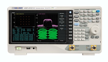 АКИП-4212/1 - Анализатор спектра, частотный диапазон: 9 кГц - 2,1 ГГц, полоса пропускания (RBW): 1 Гц - 1 МГц,  полоса обзора: нулевая, 100 Гц - 2,1 ГГц, функция трекинг генератор