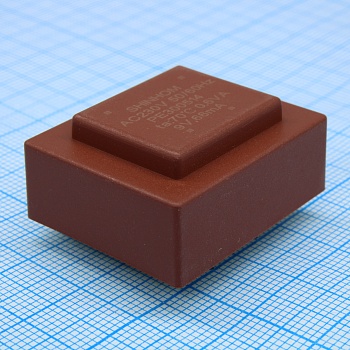 PE300514 - Трансформатор питания 0.6ВА  230В 9В/66мА T70B (EI 30/5) 16мм.