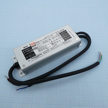 ELG-75-24DA-3Y - AC-DC, 75.6Вт, IP67, вход 100…305В AC, 47…63Гц/142…431В DC, ККМ, выход 12…24В/3.15А, изоляция 3750В AC, в кожухе 180х63х35,5мм, -40…+85°С (корпус), DALI димминг, с проводом заземления