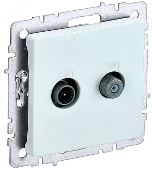 BRITE Розетка двойная TV+SAT РТВ/РСп12-БрЖ жемчуг BR-AF20-O-K36