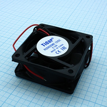 RQD 6025MS 12VDC - Вентилятор 12В 60x60х25мм, 4500 об/мин., 44м3/час, 27дБ, подшипник скольжения, тип вывода - провод