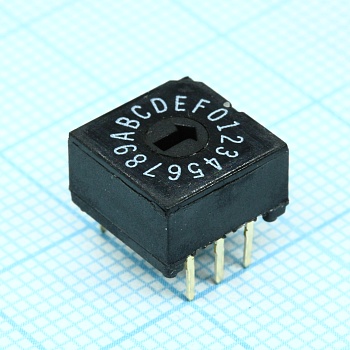 1-1825007-6 - Поворотный переключатель с кодировкой, Сквозное Отверстие, 16 Позиций, 20 В DC, Двоично-шестнадцатиричный