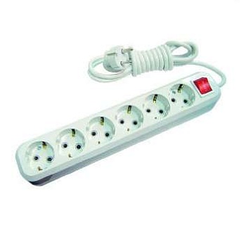 Удлинитель 6х3м с заземл. 16А IP20 с выкл. MGP233