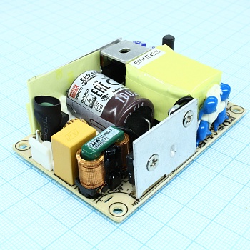 EPS-65S-5 - AC-DC, 50Вт, вход 80…264V AC, 47…63Гц, выход 5В/10A, рег. вых 4.7…5.5В, изоляция 3000В AC, открытая плата 76.2х50.8х24мм, -30…+70°С