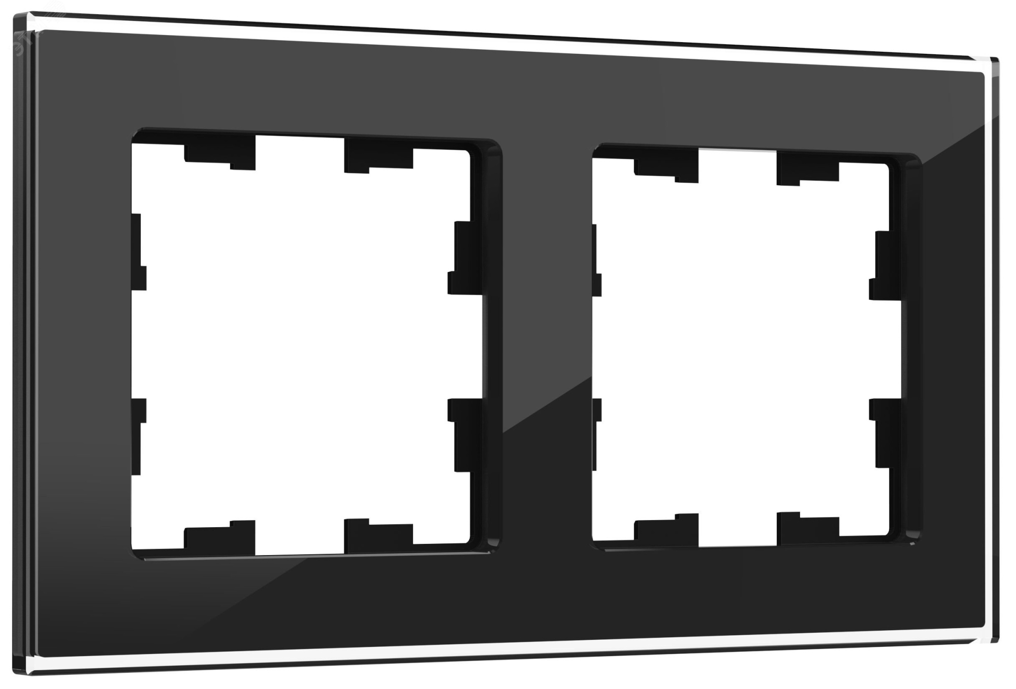 Рамка 2-м BRITE РУ-2-2-БрЧ стекло черн. BR-M22-G-K02