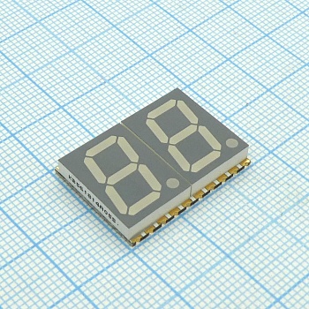 KCDA56-105 - 2-х разрядный сегментный дисплей smd 14,22мм/красный/635нм/4.7-17.7мкд/ОА