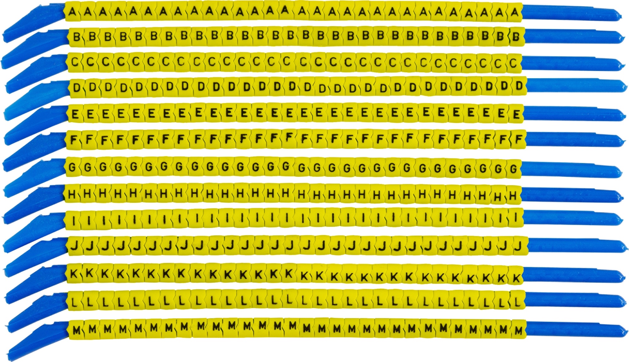 brd135125 - SCNGC-13-A-M клипсы жёлтые, 300шт/упак, для провода 3,4-3,8мм диаметра, легенда A-M