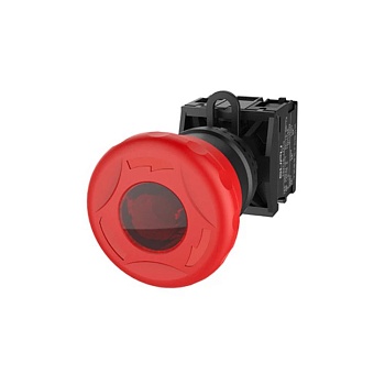 Кнопка аварийного останова (красная) TS2011-0HL10 - Кнопка аварийного останова, с блокировкой, с подсветкой, пластиковое переднее кольцо, без контактной группы, диаметр головки кнопки 40 мм, диаметр посадочного отверстия: 22 мм, цвет: красный