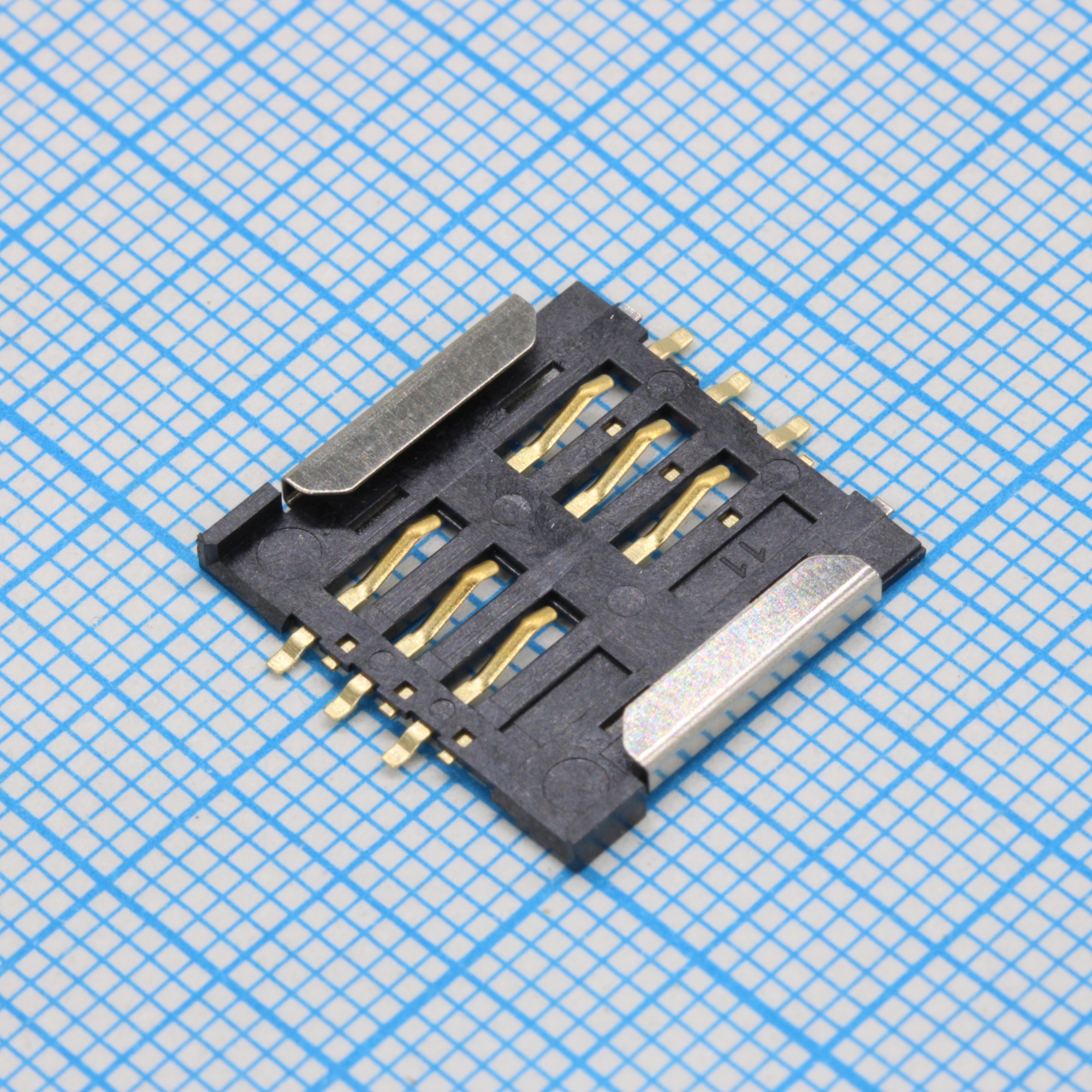 DS1138-08-06SS4BSR - Держатель Mini SIM 2.54мм высота 1.69мм 6 контактов