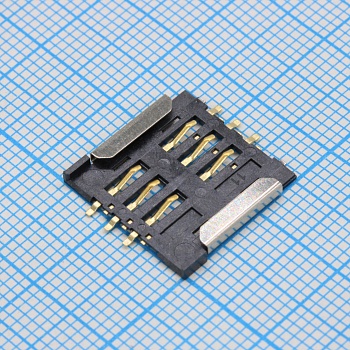 DS1138-08-06SS4BSR - Держатель Mini SIM 2.54мм высота 1.69мм 6 контактов