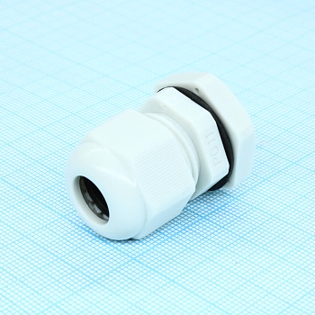 Кабельный ввод PG-11G - Кабельный ввод, PG11, диапазон зажимаемых проводников: 5 - 10 мм, пластик, серый