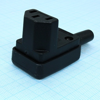 L-KLS1-ASS-204 - Разъем 220В гнездо на кабель, прямой угол, 10A