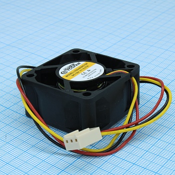 YDD4020C12F - Вентилятор 12В 40х40x20 C, 1.92Вт, 9500 об/мин, 20м3/час, 34.2дБ, подшипник скольжения CycleSeal, сигнальный провод FG, тип вывода - провод с коннектором