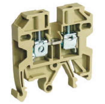 Проходная клемма USK-4 - Проходная клемма, тип фиксации провода: винтовой, номинальное сечение: 4 мм кв., 32A, 800V, ширина: 6,5 мм, цвет: бежевый, тип монтажа: DIN 35