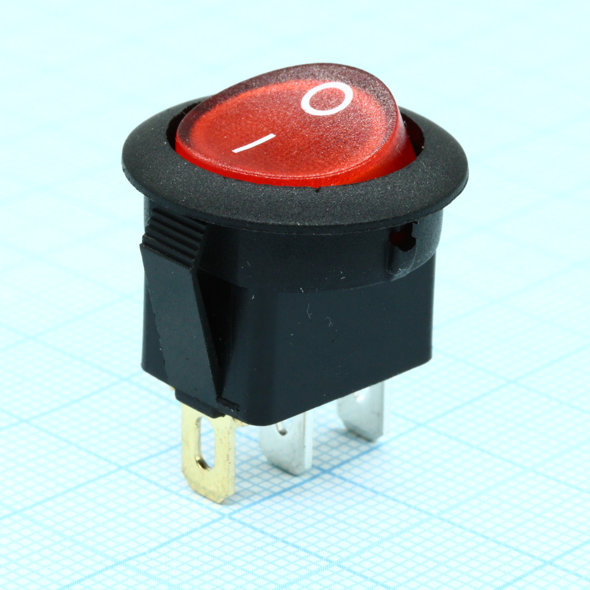 MIRS-101A-8C3-R/B - Переключатель с подсветкой ON-OFF (10A 125VAC, 6.5A 250VAC, 15A 12VDC) SPST 3P