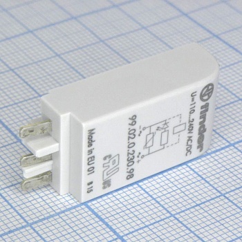 99.02.0.230.98 - Защитный модуль, светодиод+варистор, 110-230VAC/DC