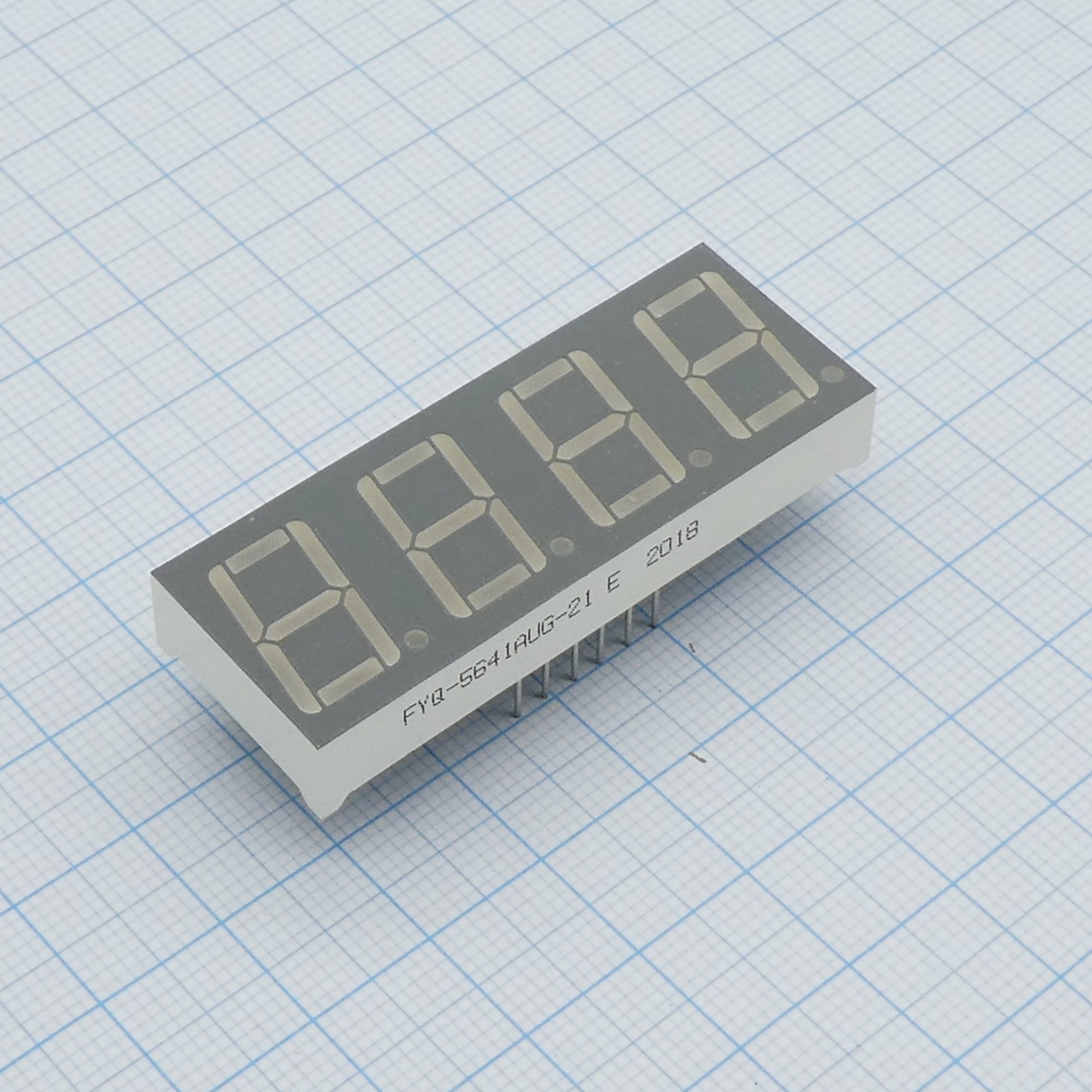 FYQ-5641AUG-21 - 4-х разрядный индикатор 14,2мм/зеленый/570нм/60-80мкд/ОК