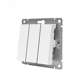 Выключатель трехклавишный UNIVersal серия Афина, с/у, 10А, 220В, механизм, белый (еврослот) A0043