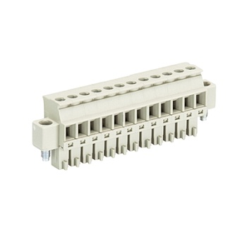 Розетка Wiecon 8813 B / 12 VR F OB - Розеточный разъем, прямой, на кабель, с монтажными фланцами, шаг 3,81 мм, 12 полюсов, номинальное сечение: 1,5 мм кв., винтовая фиксация провода, 250V, 8А, без маркировки, цвет: серый, серия 8813 B VRF