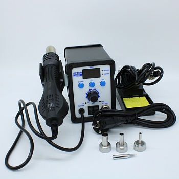 AT-8586 - Станция паяльная термовоздушная + паяльник, цифровое управление, LED индикация, 750Вт