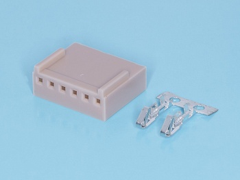 HU-6 - Разъем питания 6 контактов, гнездо на кабель, шаг 2,54мм