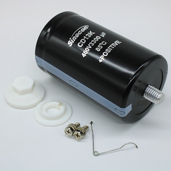 GBK332M2G64A5EZVG7S00 - Конденсатор алюминиевый электролитический с выводами под винт М5,  400 В DC, 3300 мкФ ±20 % , 64*105 мм, 12000 ч, 12.5 A