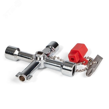 Ключ для электрошкафов КЭШ-5 серия Мастер - с 5 профилями и битой крест/шлиц,