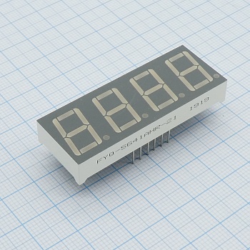 FYQ-5641AHR-21 - 4-х разрядный индикатор 14,2мм/красный/660нм/50-80мкд/ОК
