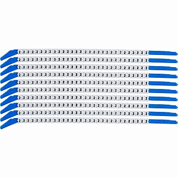 brd133202 - SCN-13-2 клипсы белые, 300шт/упак, для провода 3,4-3,8мм диаметра, легенда 2