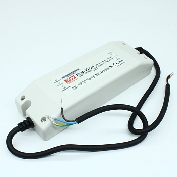 PLN-45-24 - AC-DC led, 46Вт, выход 24В/1.9А,  рег. 24...26В/рег. 3%...-25% ток, стаб. тока/напр., IP64, вход 90…264В AC, 47…63Гц , PFC, изоляция 3750В AC, в кожухе 181х61,5х35мм, -30…+50°С, внутр. потенциометр