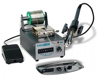 QUICK 375A+ESD - Паяльная станция с автоматической подачей припоя, 60Вт, 200°С-480°С, диаметр припоя 0.5-1.6мм, в комплекте педаль управления подачей припоя