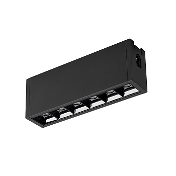 Светильник CLIP-38-LASER-S171-6W Day4000 (BK, 36 deg, 24V) 028959 - Подвесной/накладной светильник для системы CLIP 38мм, 6Вт. Цвет свечения ДНЕВНОЙ 4000K, световой поток 460 лм, угол 36°, CRI>90. Корпус прямоугольный, металл, цвет черный, IP40. Размеры L