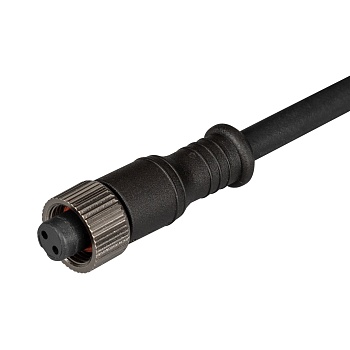Коннектор NEO-TAIL-R15-200-CON-F (BK) 032522 - Водонепроницаемый IP67 прямой коннектор для соединения светильников ART-LUMILINE. Цвет черный. Длина 200мм, сечение 0.75mm2 Один конец - female коннектор 2pins O15, другой- открытый провод