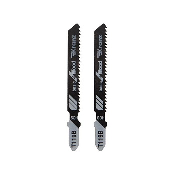 Пилка для электролобзика по дереву T119B 76 мм 12 зубьев на дюйм 4-30 мм (2 шт./уп.) KR-92-0310