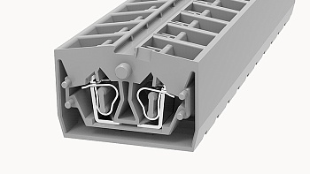 Проходная клемма WS2.5T-MID-CO-01P-11 - Проходная клемма, 4 точки подключения, тип фиксации провода: пружинный, номинальное сечение: 2,5 мм кв., 24А, 800V, ширина: 10 мм, цвет: синий, тип монтажа: DIN35