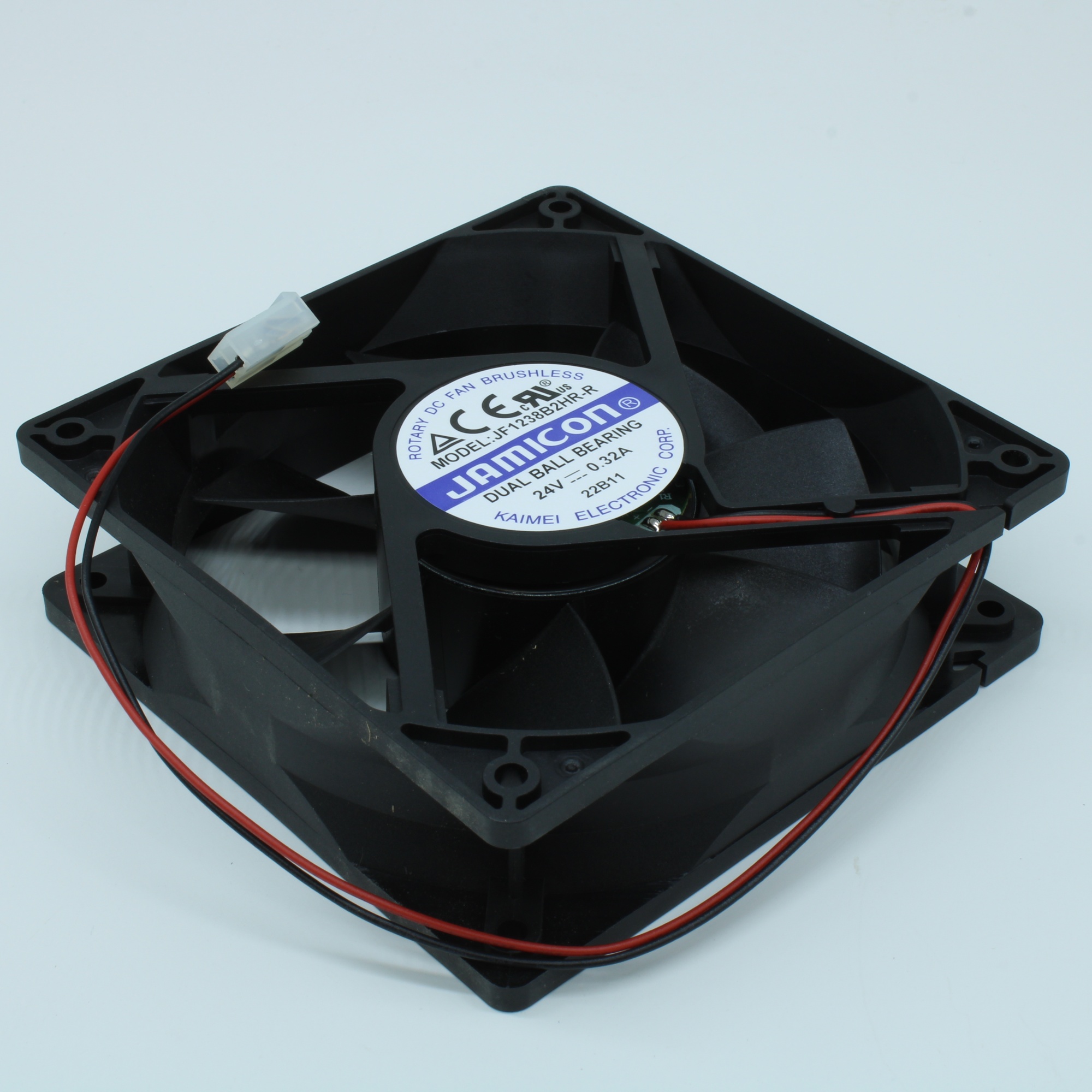 JF1238B2HR-R - вентилятор 24В 120х120х38мм подшипник качения авторестарт 2800 об/мин