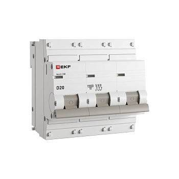 Автоматический выключатель 3P 20А (D) 10kA ВА 47-100 PROxima mcb47100-3-20D-pro