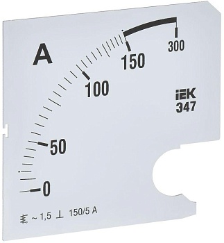 Шкала сменная для амперметра Э47 150/5А-1.5 96х96мм IPA20D-SC-0150