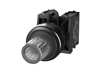 Кнопка "СТОП" (прозрачная) TS2517-0QL70-R10 - Нажимная кнопка "СТОП", с блокировкой, LED AC 220V, пластиковое переднее кольцо, с плавным нажатием, с контактной группой 1NO, диаметр головки кнопки 29,5 мм, диаметр посадочного отверстия: 22 мм, цвет: прозра