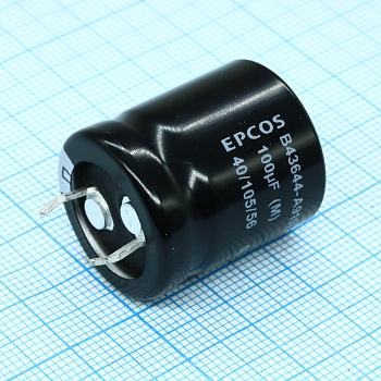 B43644A9107M - С защёлкиваемыми выводами 400V 100uF ±20% 105°C/5000h, компактный