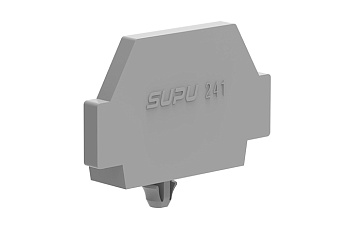 Торцевая крышка 241631 - Торцевая крышка для клемм 241…, с защелкой в панель, цвет: серый