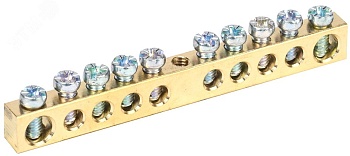 Шина PEN "земля-ноль" 6х9мм 10/1 (10групп/крепеж по центру) YNN10-10-100