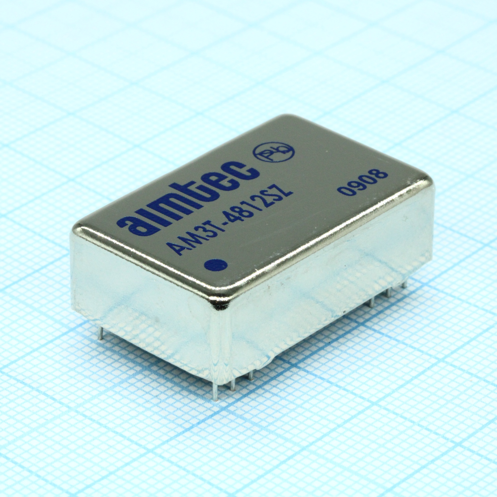 AM3T-4812SZ - DC/DC, 3Вт, вход 36…72В, выход 12В/0.25А, изоляция 1500В DC, КПД 80%, максимальная емкостная нагрузка не более 47мкФ, DIP24, 31.75x20.32x10.16мм, -40…85°C, металл