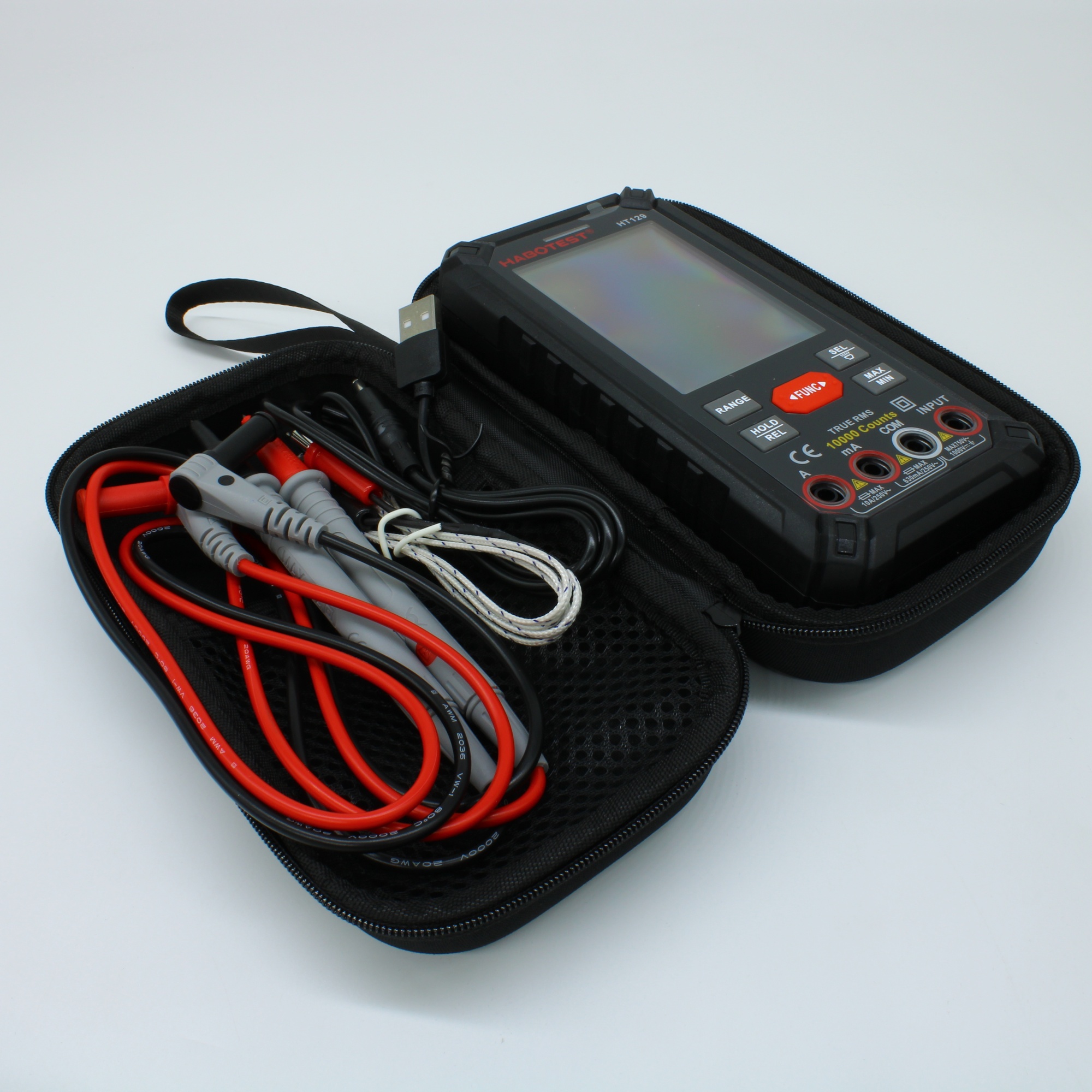 HT129 - Карманный цифровой SMART мультиметр с цветным дисплеем, автомат с True RMS, NCV, Li-On 3.7v