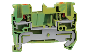 Заземляющая клемма UJ6-2.5JD - Заземляющая клемма, тип фиксации провода: push-in, номинальное сечение: 2,5 мм кв., ширина: 5,2 мм, цвет: желто-зеленый, тип монтажа: DIN 35
