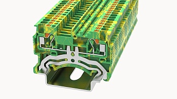 Заземляющая клемма DS1.5-PE-01P-1C - Заземляющая клемма, тип фиксации провода: Push-in, номинальное сечение: 1.5 мм кв., ширина: 3,5 мм, цвет: желто-зеленый, тип монтажа: DIN35