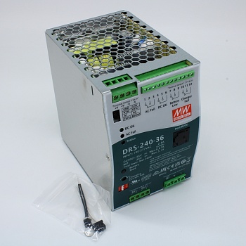 DRS-240-36 - AC-DC с функцией UPS, 240Вт, выход 24В/6.6A, вход 90…305В АС/127…431В DC, максимальный зарядный ток 5.1А, MODBus, изоляция 3000В АС, в корпусе 85.5х125.2х129.2мм, -30...+70°С