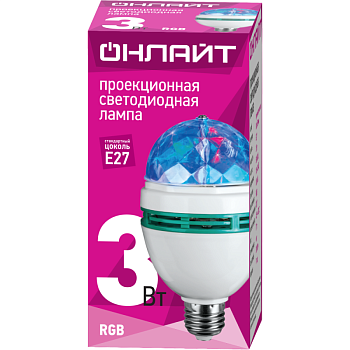 Лампа светодиодная 61 120 OLL-DISCO-3-230-RGB-E27 3Вт 61120